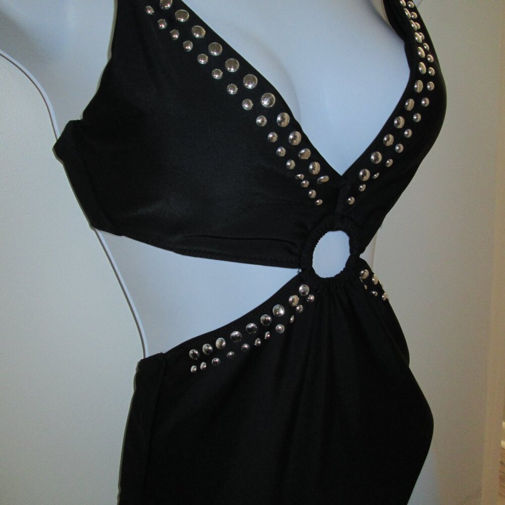 Bar III Women's Tell Me About It Stud One-Piece Swimsuit Sz L - Picture 7 of 13